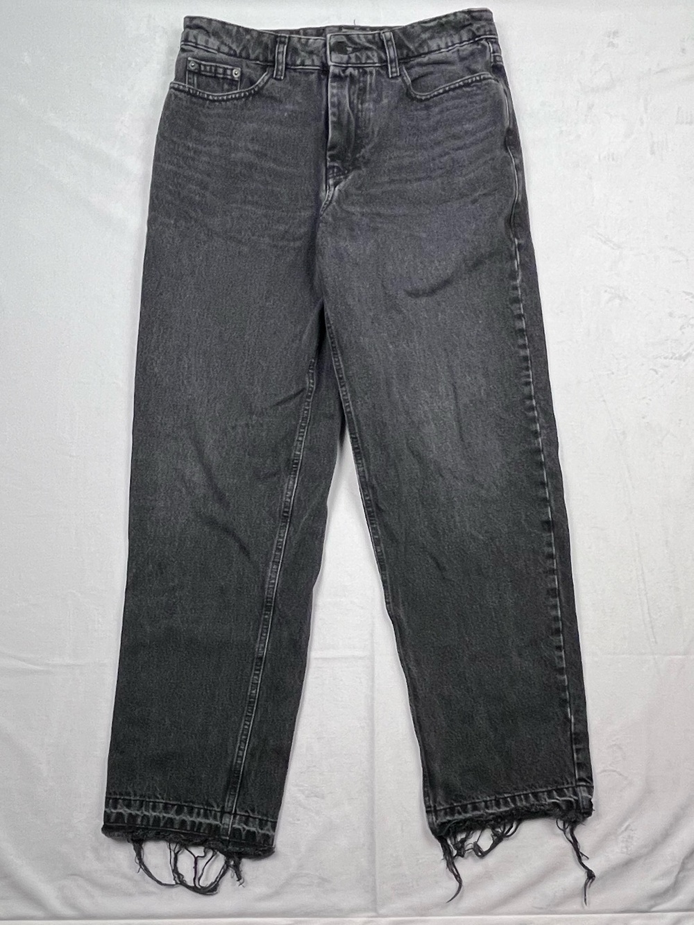 DJAB Black Wash Wide Leg Raw Hem Jeans Women's Size 10